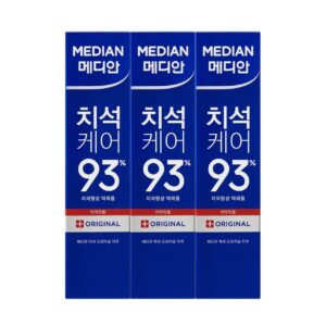 MEDIAN 牙石護理93防牙石牙漬型原味牙膏 120G X 3