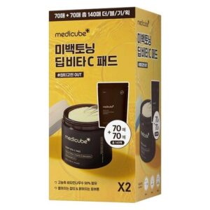 MEDICUBE DEEP 維C亮白爽膚棉(正+補充裝) 70'Sx2